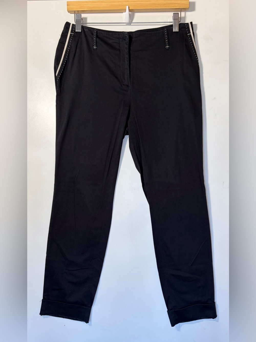 Jennifer Tattanelli Casini Made in Italy Black Trouser Contrast Trim M